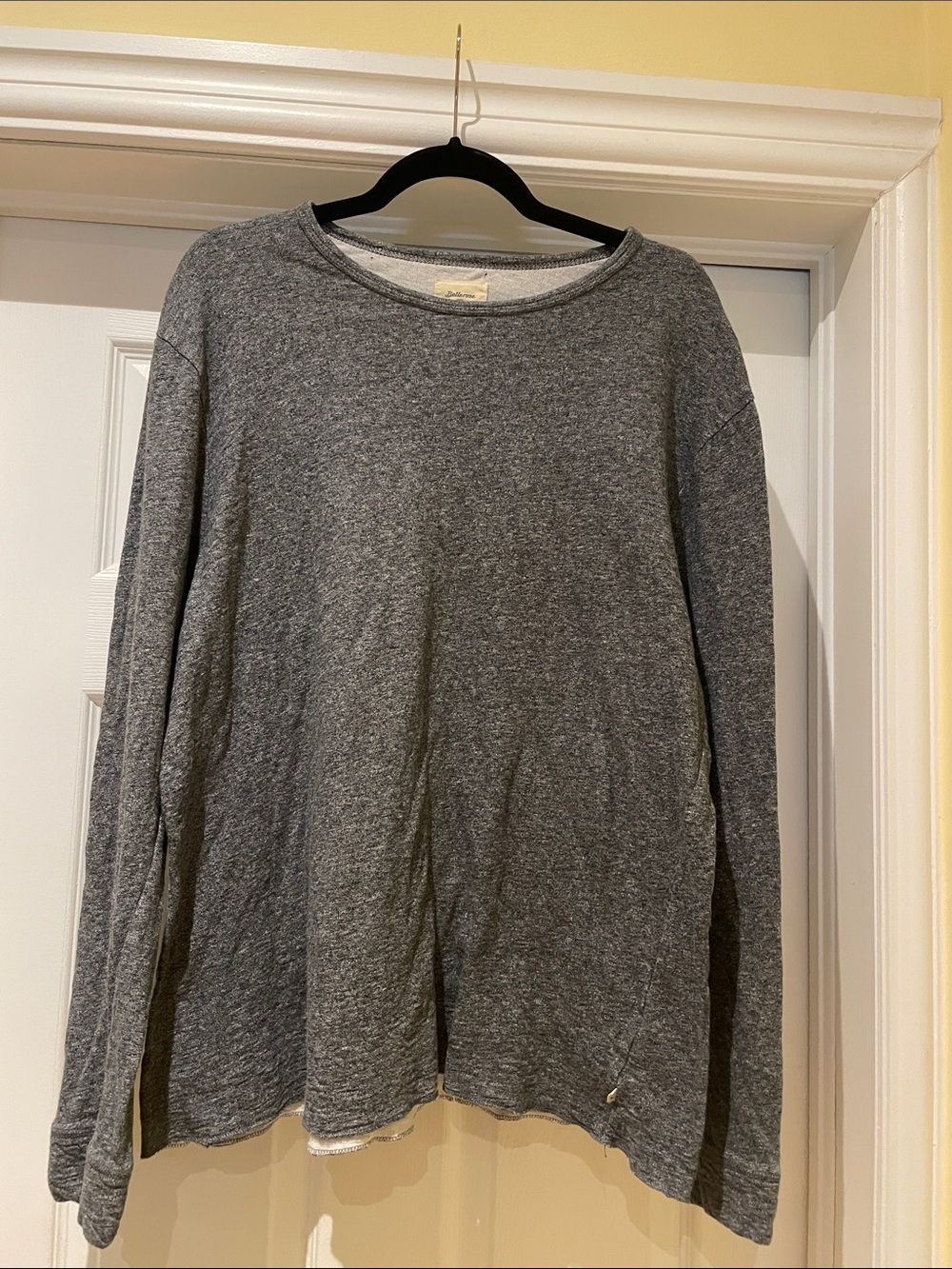 Bellerose Gray Crewneck Heater Layered Cotton Sweatshirt Elevated Essentials XL